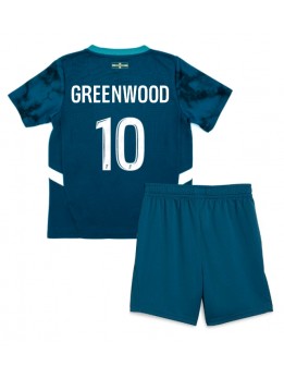 Olympique de Marseille Mason Greenwood #10 Replika Borta Kläder Barn 2024-25 Kortärmad (+ byxor)